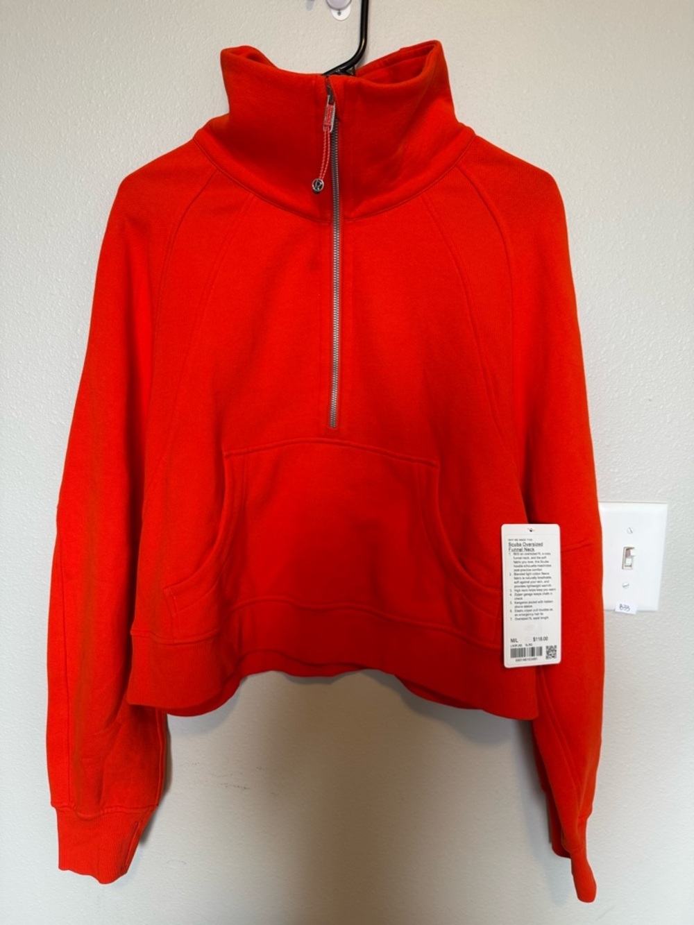 Lululemon Scuba Oversized Funnel Neck Half-Zip NWT Size M/L Solar Orange - Picture 10 of 14